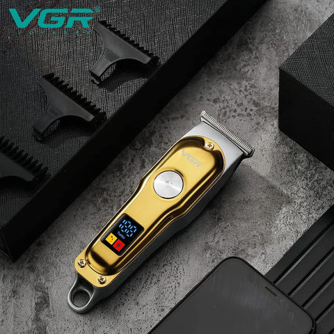 VGR V-290 Digital Display Professional Cordless Hair Clippers Cutter Rechargeable Wireless Hair Grooming Set Beard Trimming Beard Styling Rechargeable