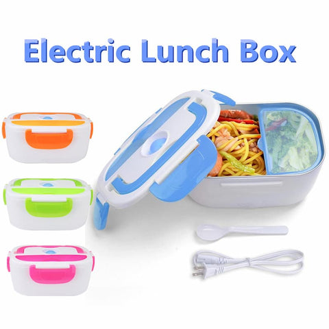 Electric Lunch Box - Fast Heating Food Warmer - Electric Heated Bento Box for Travel, Car, and Work - Stainless Steel Liner Insulation Container - Ideal for Hot Meals