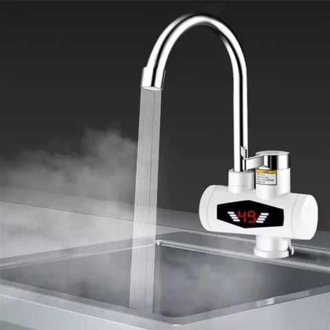 Instant Hot Water Tap Electric Geyser for Bathroom or Kitchen Basin wit LED Display