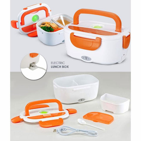 Electric Lunch Box - Fast Heating Food Warmer - Electric Heated Bento Box for Travel, Car, and Work - Stainless Steel Liner Insulation Container - Ideal for Hot Meals