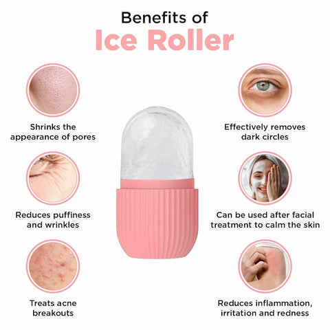 Ice Face Roller Silicone Facial Cube for Eyes Neck Massage Remove Dark Circle Pore Shrink Face Beauty