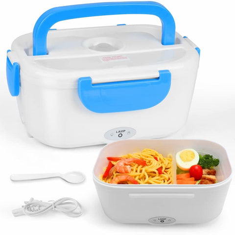 Electric Lunch Box - Fast Heating Food Warmer - Electric Heated Bento Box for Travel, Car, and Work - Stainless Steel Liner Insulation Container - Ideal for Hot Meals