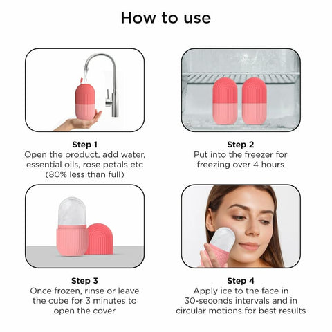 Ice Face Roller Silicone Facial Cube for Eyes Neck Massage Remove Dark Circle Pore Shrink Face Beauty