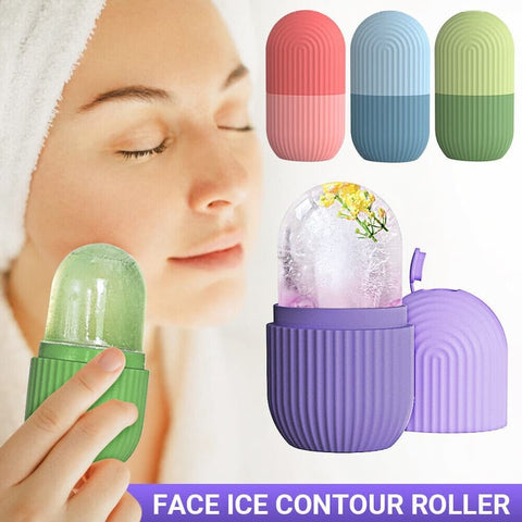 Ice Face Roller Silicone Facial Cube for Eyes Neck Massage Remove Dark Circle Pore Shrink Face Beauty