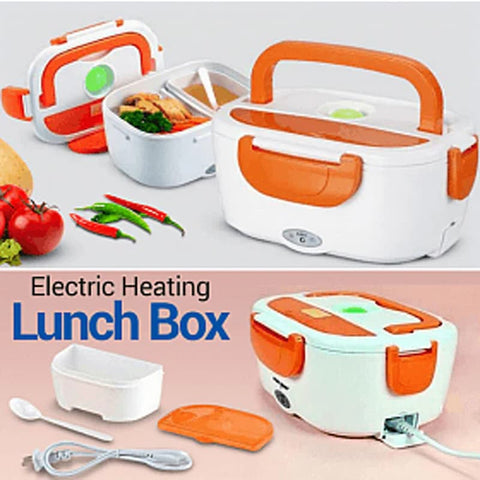 Electric Lunch Box - Fast Heating Food Warmer - Electric Heated Bento Box for Travel, Car, and Work - Stainless Steel Liner Insulation Container - Ideal for Hot Meals