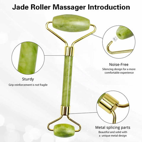 Combo pack of 2 Derma Roller Skin Therapy 0.5 with 540 Micro and Jade Roller Anti-Aging Natural Stone Jade Roller with Noiseless Double Heads for Face