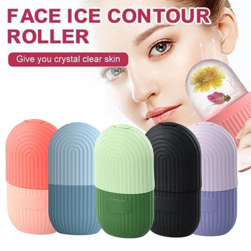 Ice Face Roller Silicone Facial Cube for Eyes Neck Massage Remove Dark Circle Pore Shrink Face Beauty