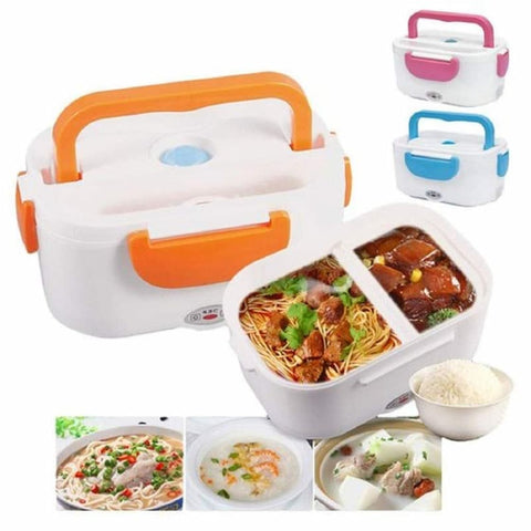 Electric Lunch Box - Fast Heating Food Warmer - Electric Heated Bento Box for Travel, Car, and Work - Stainless Steel Liner Insulation Container - Ideal for Hot Meals