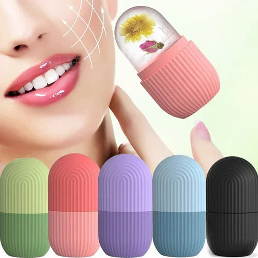 Ice Face Roller Silicone Facial Cube for Eyes Neck Massage Remove Dark Circle Pore Shrink Face Beauty