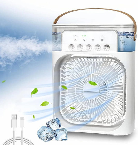 Trending Mini Air Conditioner Fan Premium 3 In 1 Desk Cooling Fan Spray Fan