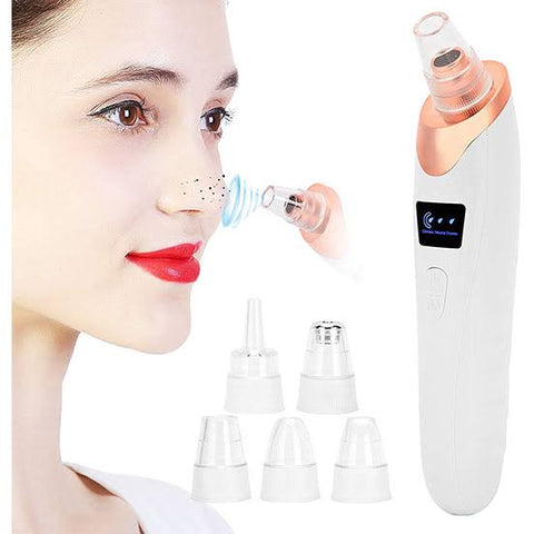 Vacuum Pore Cleaner, 5 In 1 Blackheads Removing Device Electric Derma suction Machine | USB Rechargeable Acne Pimple Pore Cleaner Vacuum tool - Facial Cleanser Device for Nose & Skin Care