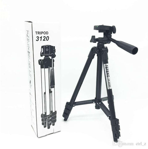 3120 - Tripod Camera Stand With Mobile Holder - Black - Online Shopping in Pakistan: Beauty, Fashion, Electronics, Sports & Lifestyle, VR, Skincare