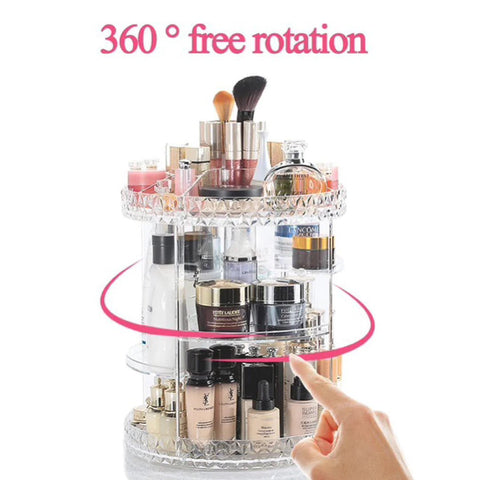 360 Degree Rotating Crystal Jewelry Cosmetic Perfumes Makeup Organizer Display Stand - Online Shopping in Pakistan: Beauty, Fashion, Electronics, Sports & Lifestyle, VR, Skincare