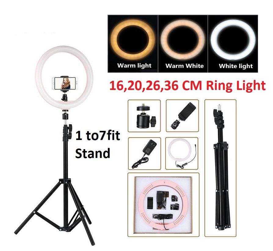 36cm Professional Studio Ring Light Lamp Fill, Mobile Holder With Tripod Stand 7.5 ft Long for youtube, Tiktok , and Streaming, Photography - Online Shopping in Pakistan: Beauty, Fashion, Electronics, Sports & Lifestyle, VR, Skincare