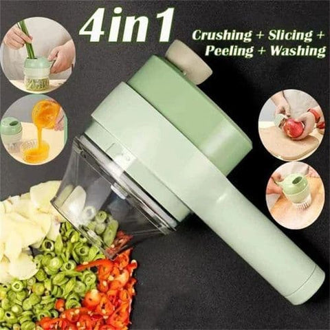 4 in 1 Handheld Electric Vegetable Cutter, USB Rechargeable Vegetable Cutter Slicer - Online Shopping in Pakistan: Beauty, Fashion, Electronics, Sports & Lifestyle, VR, Skincare