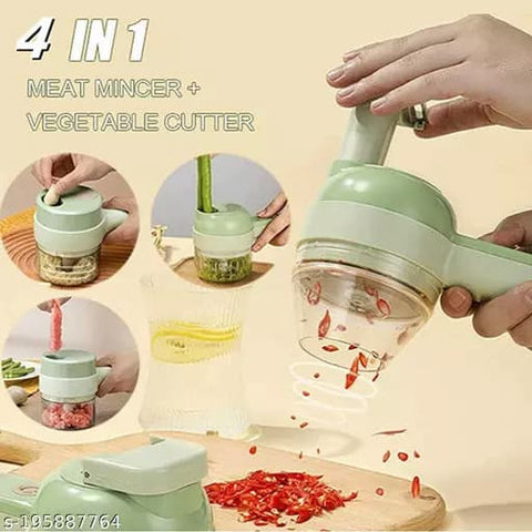 4 in 1 Handheld Electric Vegetable Cutter, USB Rechargeable Vegetable Cutter Slicer - Online Shopping in Pakistan: Beauty, Fashion, Electronics, Sports & Lifestyle, VR, Skincare