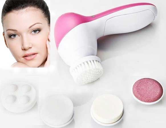 5 in 1 Face Massager & Cleanser - Pink & White - Online Shopping in Pakistan: Beauty, Fashion, Electronics, Sports & Lifestyle, VR, Skincare