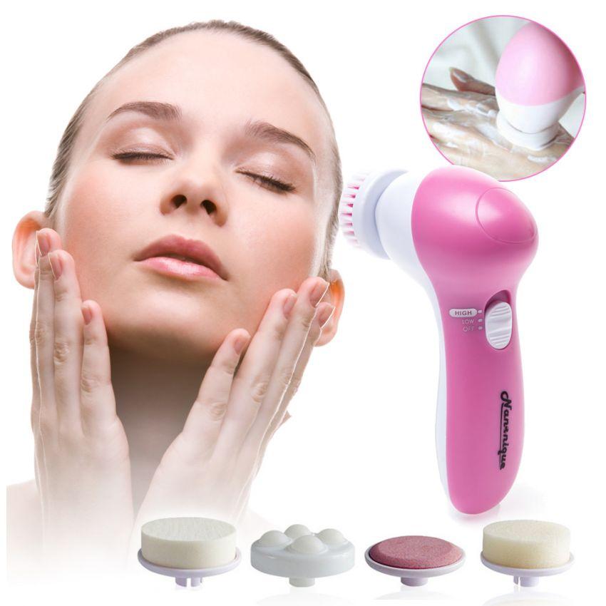 5 in 1 Face Massager & Cleanser - Pink & White - Online Shopping in Pakistan: Beauty, Fashion, Electronics, Sports & Lifestyle, VR, Skincare