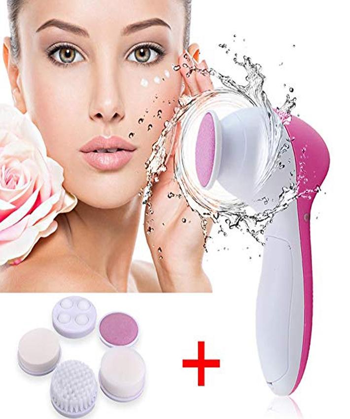 5 in 1 Face Massager & Cleanser - Pink & White - Online Shopping in Pakistan: Beauty, Fashion, Electronics, Sports & Lifestyle, VR, Skincare