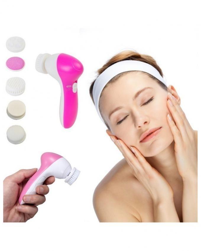 5 in 1 Face Massager & Cleanser - Pink & White - Online Shopping in Pakistan: Beauty, Fashion, Electronics, Sports & Lifestyle, VR, Skincare