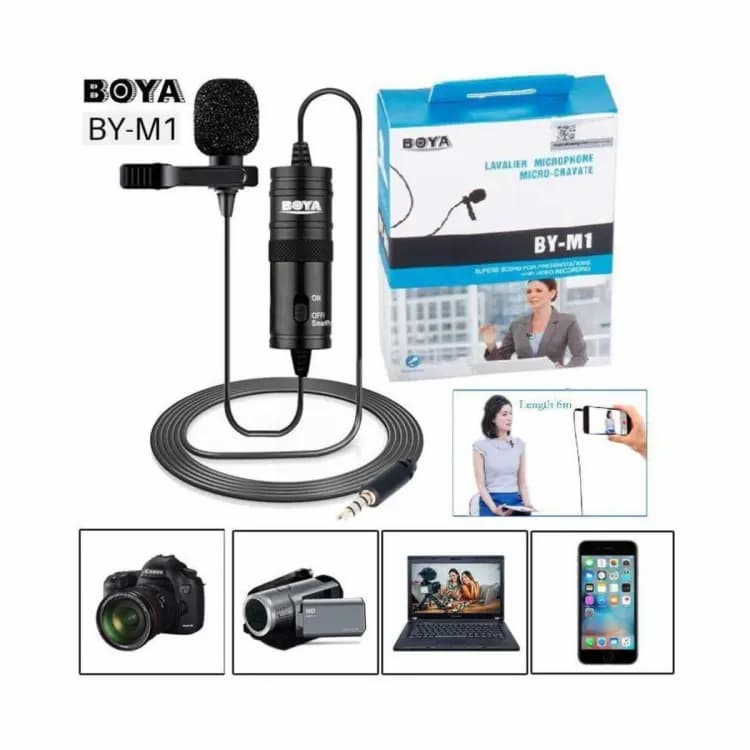 Boya M1 Collar Microphone Lavalier Lapel Mic for Android Smartphone PC Professional - Online Shopping in Pakistan: Beauty, Fashion, Electronics, Sports & Lifestyle, VR, Skincare