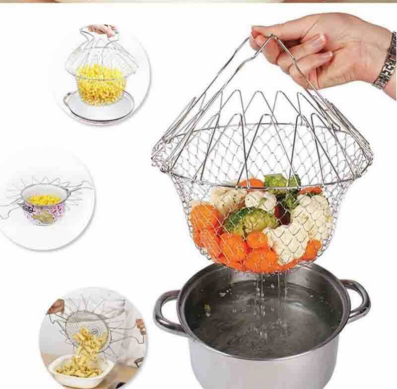 Chef Basket Chef 12 in 1 Kitchen Tool Deluxe Kitchen Colander Cooking Expandable - Online Shopping in Pakistan: Beauty, Fashion, Electronics, Sports & Lifestyle, VR, Skincare