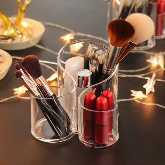 Cosmetic Makeup Organizer Acrylic Makeup And Brush Holder, Wavy Acrylic Makeup Brush and Cosmetic Holder - Online Shopping in Pakistan: Beauty, Fashion, Electronics, Sports & Lifestyle, VR, Skincare