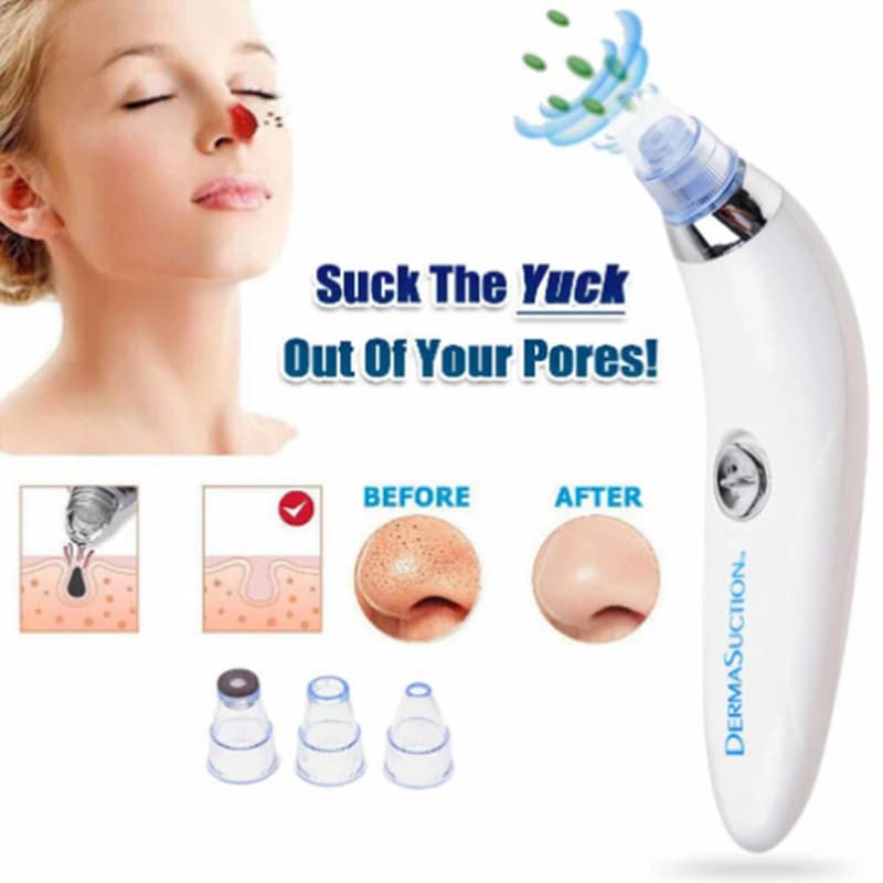 Derma Suction Pore Cleaning Device With Vacuum Action Face Pore Cleaner Facial Beauty Equipment 4 in 1 Black Head Remover - Online Shopping in Pakistan: Beauty, Fashion, Electronics, Sports & Lifestyle, VR, Skincare