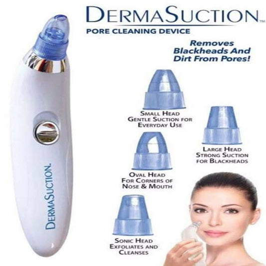 Derma Suction Pore Cleaning Device With Vacuum Action Face Pore Cleaner Facial Beauty Equipment 4 in 1 Black Head Remover - Online Shopping in Pakistan: Beauty, Fashion, Electronics, Sports & Lifestyle, VR, Skincare