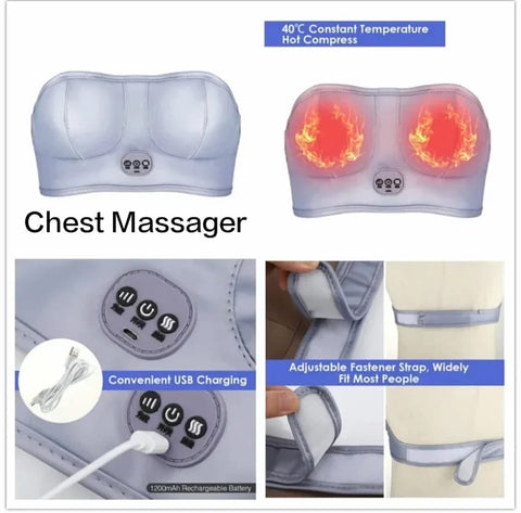 Electric Breast Massager Bra, Vibration Breast Enlargement Bra, Multifunctional Breast Care Equipment, Intelligent Heating Massage, Rechargeable Breast Massage Bra, Usb Interface, Adjustable Length - Online Shopping in Pakistan: Beauty, Fashion, Electronics, Sports & Lifestyle, VR, Skincare