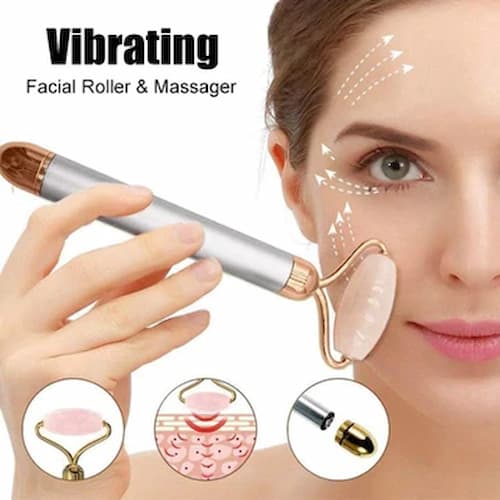 Flawless Jade Roller, Micro Vibrating Facial Roller And Massager, Automatic Facial Vibrate Face Massager, Cell operated Pink Rose Quartz Facial Massager, Vibrating Face Body Massage Tool, Skin Care - Online Shopping in Pakistan: Beauty, Fashion, Electronics, Sports & Lifestyle, VR, Skincare