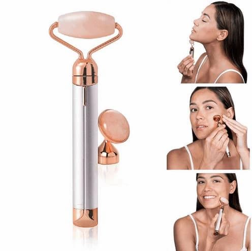 Flawless Jade Roller, Micro Vibrating Facial Roller And Massager, Automatic Facial Vibrate Face Massager, Cell operated Pink Rose Quartz Facial Massager, Vibrating Face Body Massage Tool, Skin Care - Online Shopping in Pakistan: Beauty, Fashion, Electronics, Sports & Lifestyle, VR, Skincare