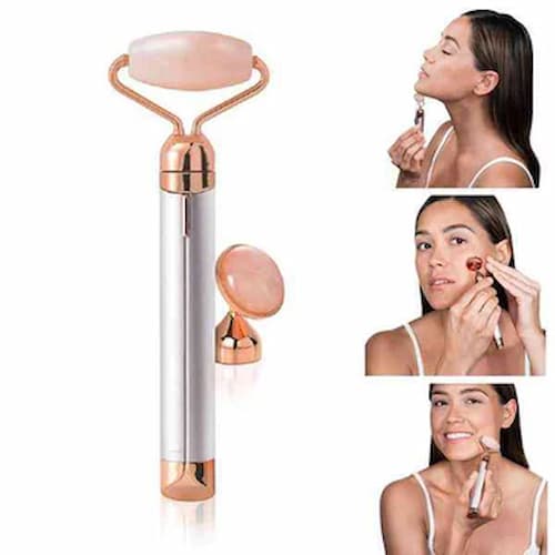 Flawless Jade Roller, Micro Vibrating Facial Roller And Massager, Automatic Facial Vibrate Face Massager, Cell operated Pink Rose Quartz Facial Massager, Vibrating Face Body Massage Tool, Skin Care - Online Shopping in Pakistan: Beauty, Fashion, Electronics, Sports & Lifestyle, VR, Skincare