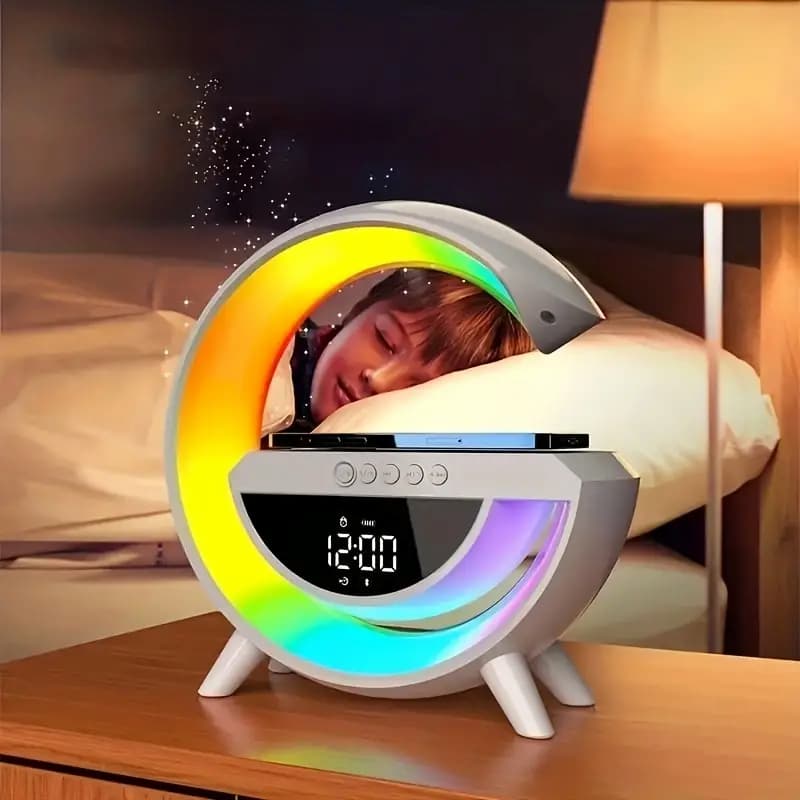 G Lamp Speaker With Digital Clock, RGB Multifunction Wireless Charger Alarm Clock Speaker, Home Decor Smart Lamp - Online Shopping in Pakistan: Beauty, Fashion, Electronics, Sports & Lifestyle, VR, Skincare