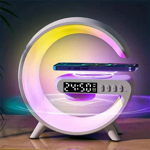 G Lamp Speaker With Digital Clock, RGB Multifunction Wireless Charger Alarm Clock Speaker, Home Decor Smart Lamp - Online Shopping in Pakistan: Beauty, Fashion, Electronics, Sports & Lifestyle, VR, Skincare