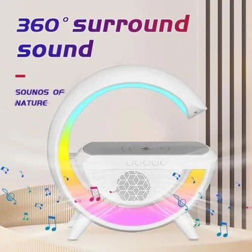 G500 LED Wireless Charging Bluetooth Speaker Smart Table Night Light BT Music Player Phone Wireless Charging RGB Desk Lamp without Clock - Online Shopping in Pakistan: Beauty, Fashion, Electronics, Sports & Lifestyle, VR, Skincare