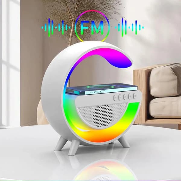 G500 LED Wireless Charging Bluetooth Speaker Smart Table Night Light BT Music Player Phone Wireless Charging RGB Desk Lamp without Clock - Online Shopping in Pakistan: Beauty, Fashion, Electronics, Sports & Lifestyle, VR, Skincare