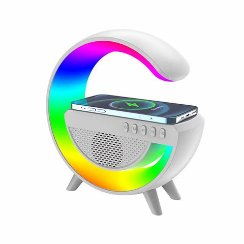 G500 LED Wireless Charging Bluetooth Speaker Smart Table Night Light BT Music Player Phone Wireless Charging RGB Desk Lamp without Clock - Online Shopping in Pakistan: Beauty, Fashion, Electronics, Sports & Lifestyle, VR, Skincare