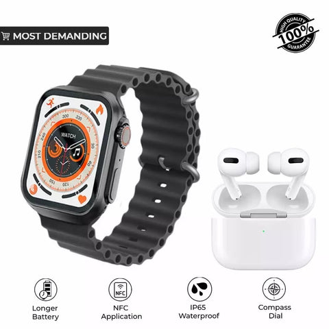 H20 Ultra Smart Watch 10 IN 1 with Earbud 7 Straps With 1 Watch Case - Online Shopping in Pakistan: Beauty, Fashion, Electronics, Sports & Lifestyle, VR, Skincare