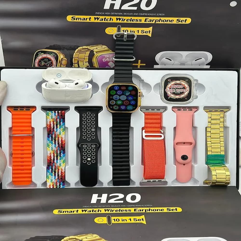 H20 Ultra Smart Watch 10 IN 1 with Earbud 7 Straps With 1 Watch Case - Online Shopping in Pakistan: Beauty, Fashion, Electronics, Sports & Lifestyle, VR, Skincare