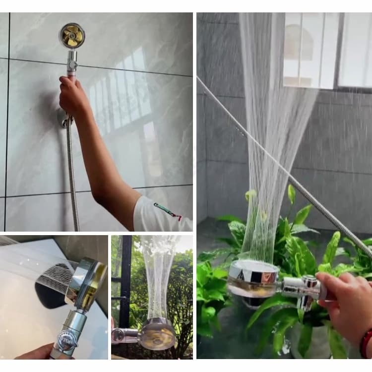 High Pressure Shower Head Water Saving 360 Degrees Rotating With Small Fan ABS Rain Spray - Online Shopping in Pakistan: Beauty, Fashion, Electronics, Sports & Lifestyle, VR, Skincare