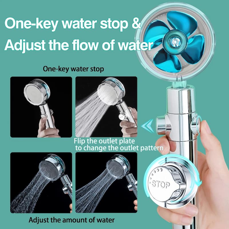 High Pressure Shower Head Water Saving 360 Degrees Rotating With Small Fan ABS Rain Spray - Online Shopping in Pakistan: Beauty, Fashion, Electronics, Sports & Lifestyle, VR, Skincare