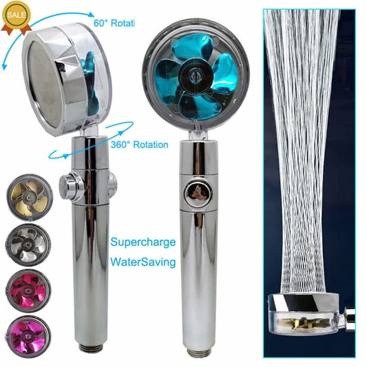 High Pressure Shower Head Water Saving 360 Degrees Rotating With Small Fan ABS Rain Spray - Online Shopping in Pakistan: Beauty, Fashion, Electronics, Sports & Lifestyle, VR, Skincare