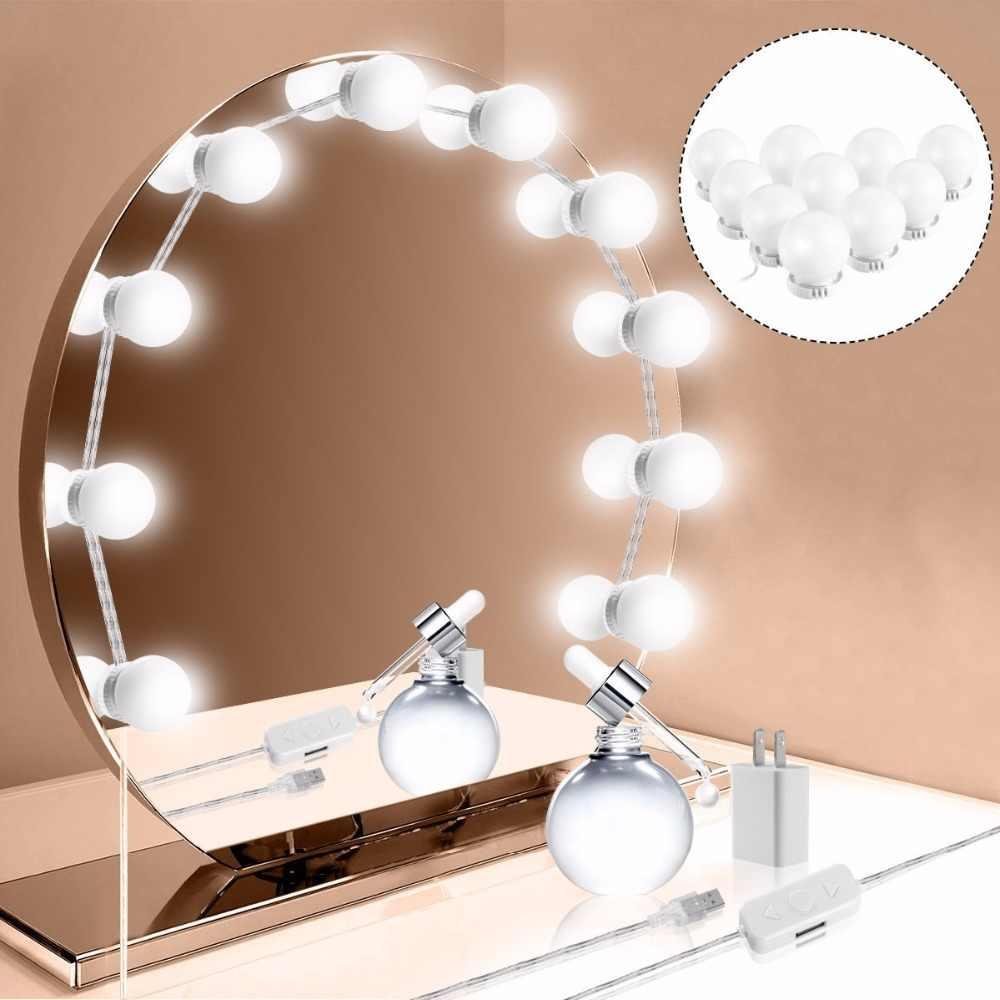 Hollywood Style LED Vanity Mirror Lights Kit with 10 Dimmable Bulbs For Makeup Dressing Fixture Strip For Makeup Mirror Vanity Table Set - Online Shopping in Pakistan: Beauty, Fashion, Electronics, Sports & Lifestyle, VR, Skincare