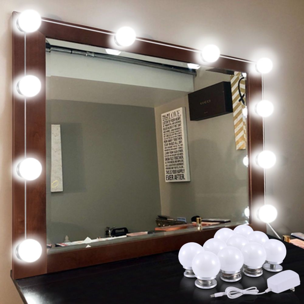 Hollywood Style LED Vanity Mirror Lights Kit with 10 Dimmable Bulbs For Makeup Dressing Fixture Strip For Makeup Mirror Vanity Table Set - Online Shopping in Pakistan: Beauty, Fashion, Electronics, Sports & Lifestyle, VR, Skincare