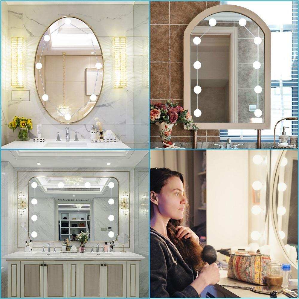 Hollywood Style LED Vanity Mirror Lights Kit with 10 Dimmable Bulbs For Makeup Dressing Fixture Strip For Makeup Mirror Vanity Table Set - Online Shopping in Pakistan: Beauty, Fashion, Electronics, Sports & Lifestyle, VR, Skincare