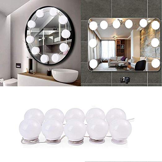 Hollywood Style LED Vanity Mirror Lights Kit with 10 Dimmable Bulbs For Makeup Dressing Fixture Strip For Makeup Mirror Vanity Table Set - Online Shopping in Pakistan: Beauty, Fashion, Electronics, Sports & Lifestyle, VR, Skincare