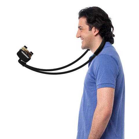 Lazy Bendable Flexible Hang Neck Phone Holder 360 Degree Rotation Mobile Stand -Black - Online Shopping in Pakistan: Beauty, Fashion, Electronics, Sports & Lifestyle, VR, Skincare