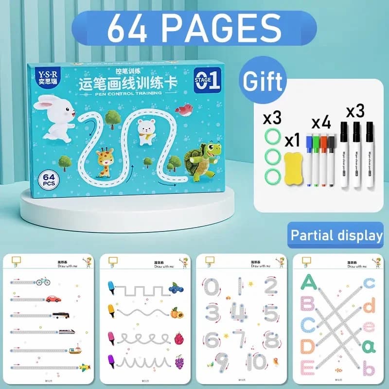 Magic Tracing Workbook, Preschool Learning Toy with Erasable Pen, Reusable Calligraphy Learning Book, Exercise Drawing Book for Children, Educational Toy - Online Shopping in Pakistan: Beauty, Fashion, Electronics, Sports & Lifestyle, VR, Skincare