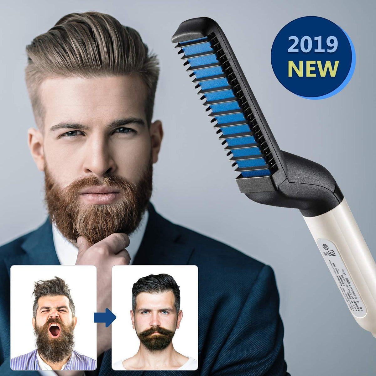 Men Quick Beard Straightener Multifunctional Electric Ionic Beard Straightening Hair Style Hot Comb Curling Curler Show Cap Tool Styling Accessories - Online Shopping in Pakistan: Beauty, Fashion, Electronics, Sports & Lifestyle, VR, Skincare